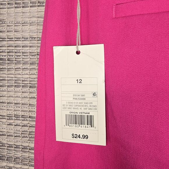 A New Day Pants Womens 12 Pink Skinny Ankle High Rise Bi-Stretch Fitted Career - Picture 4 of 14